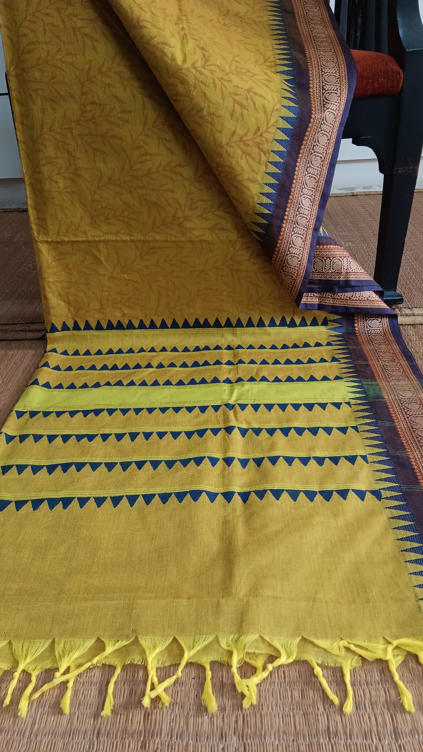 Yellow daily wear cotton saree (DW-502)