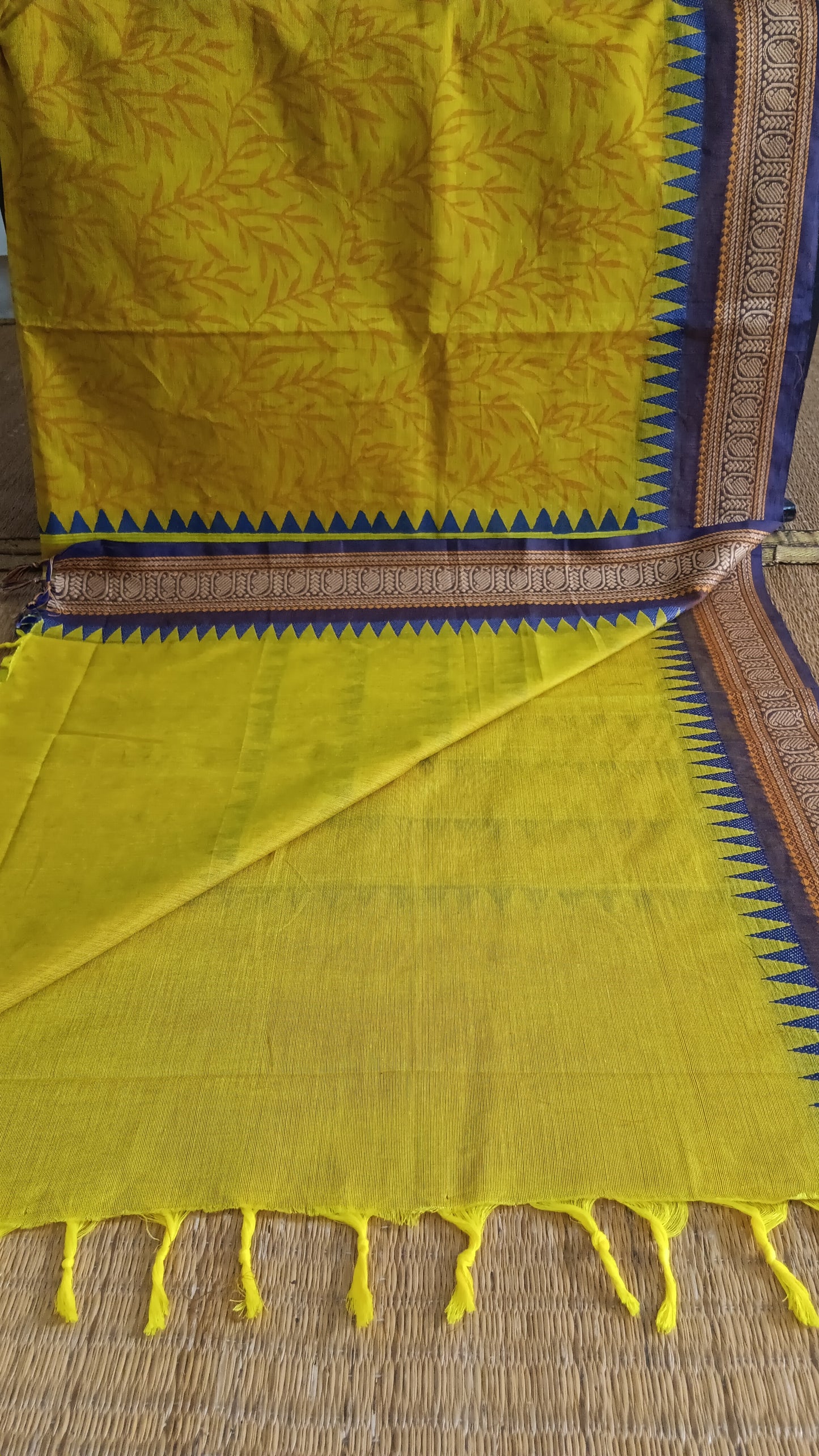Yellow daily wear cotton saree (DW-502)