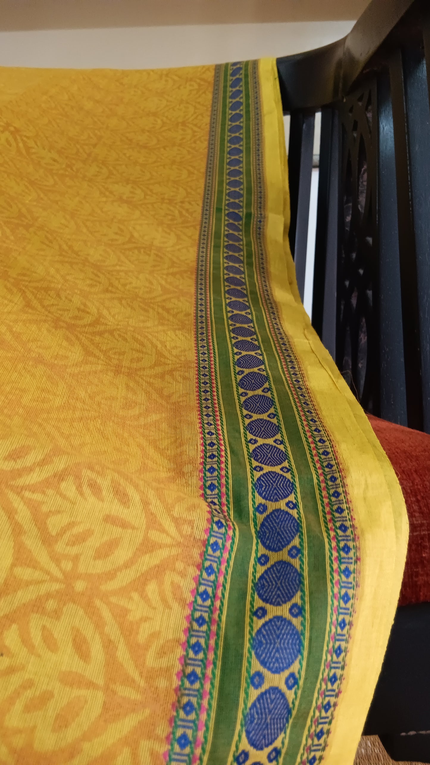 Yellow cotton saree for daily use (DW-505)