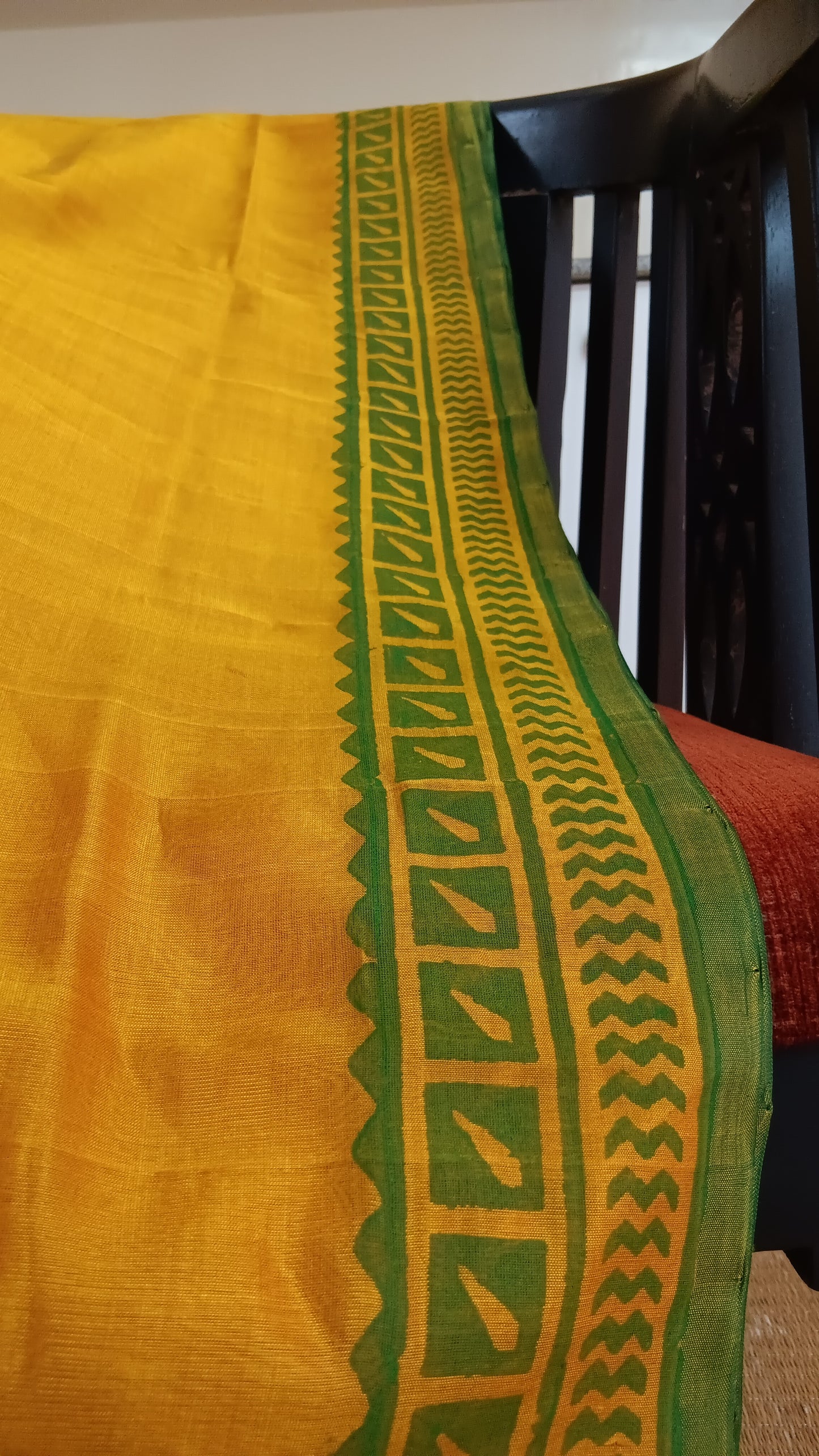 Yellow green silk cotton saree (SCP-151)