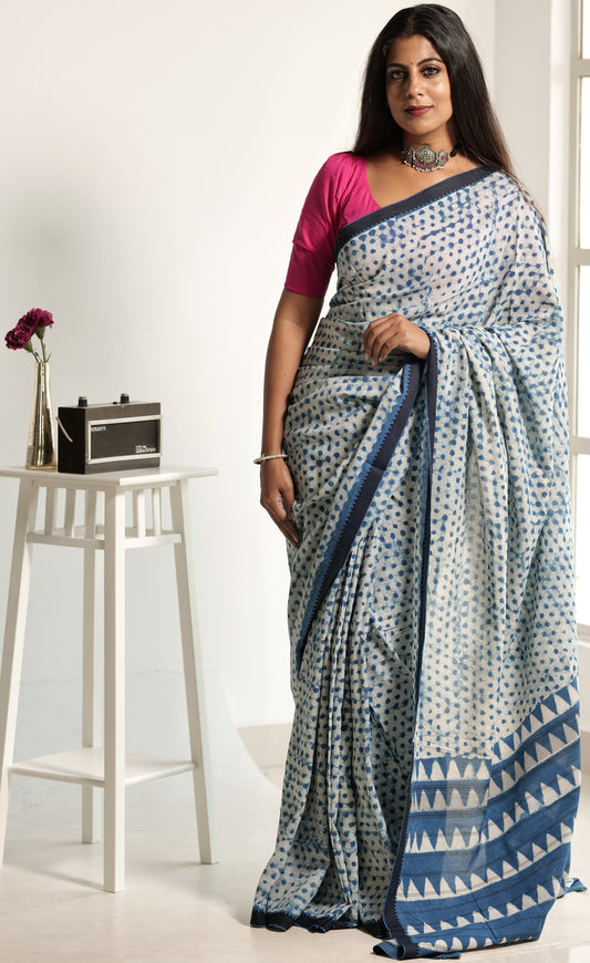 Indigo handloom saree (IND-63)