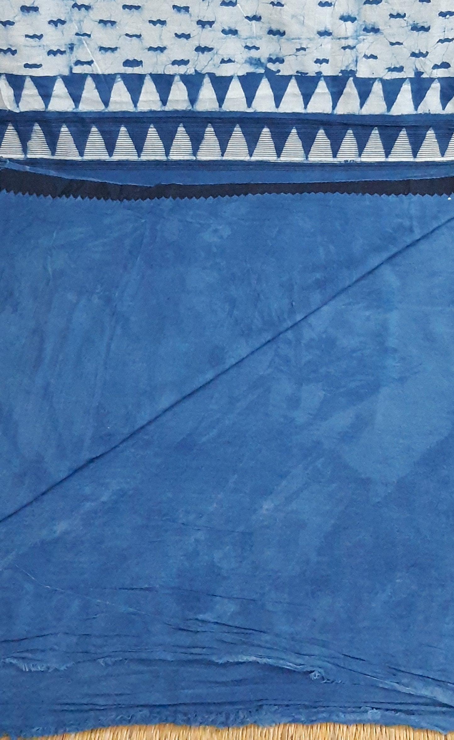 Indigo printed pure cotton saree (IND-60)