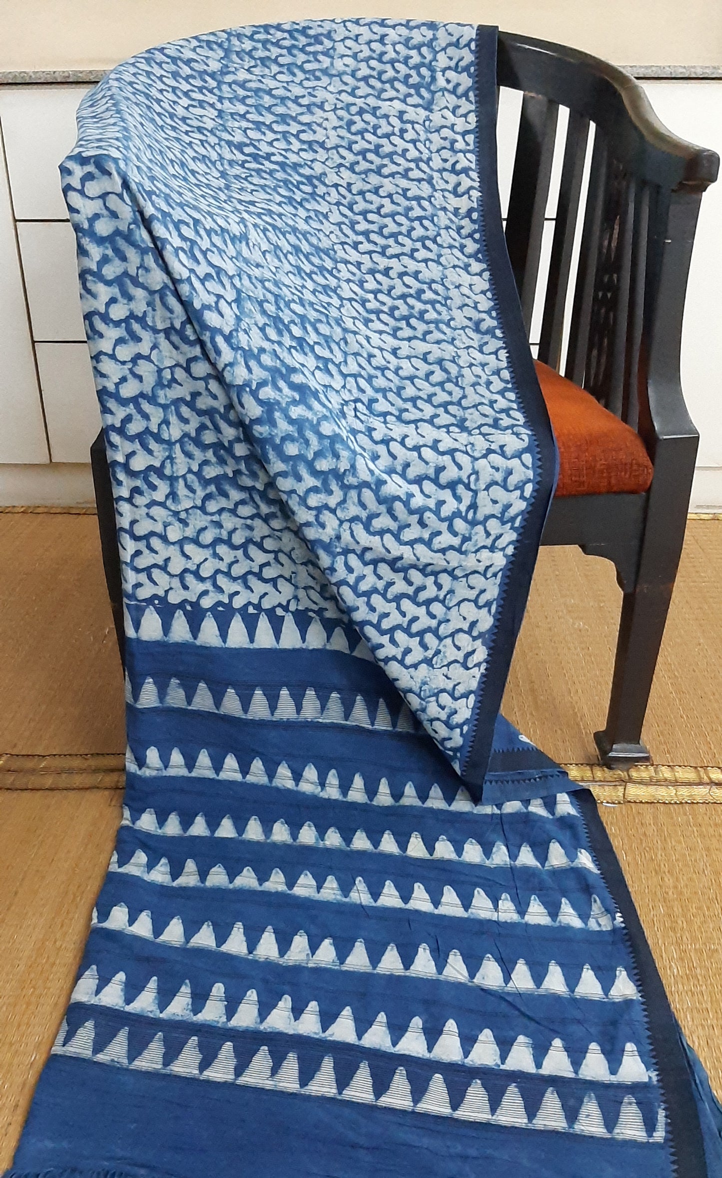 Cotton saree indigo printed (IND-62)