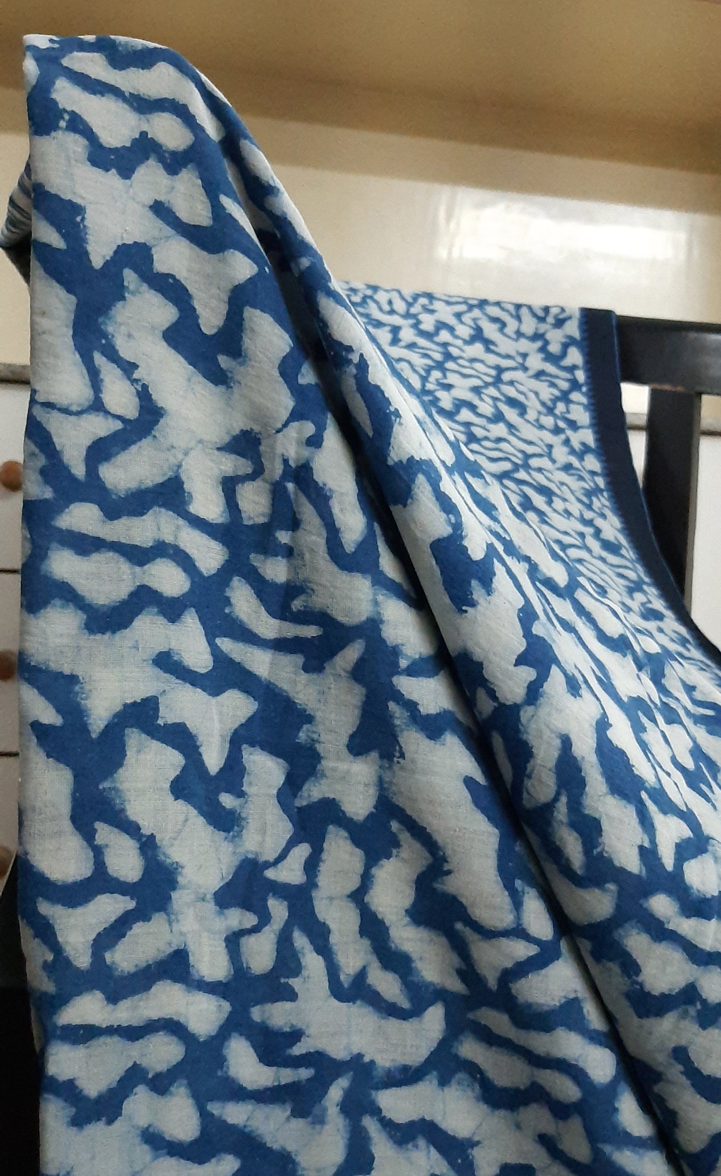 Hand woven Indigo printed saree (IND-56)