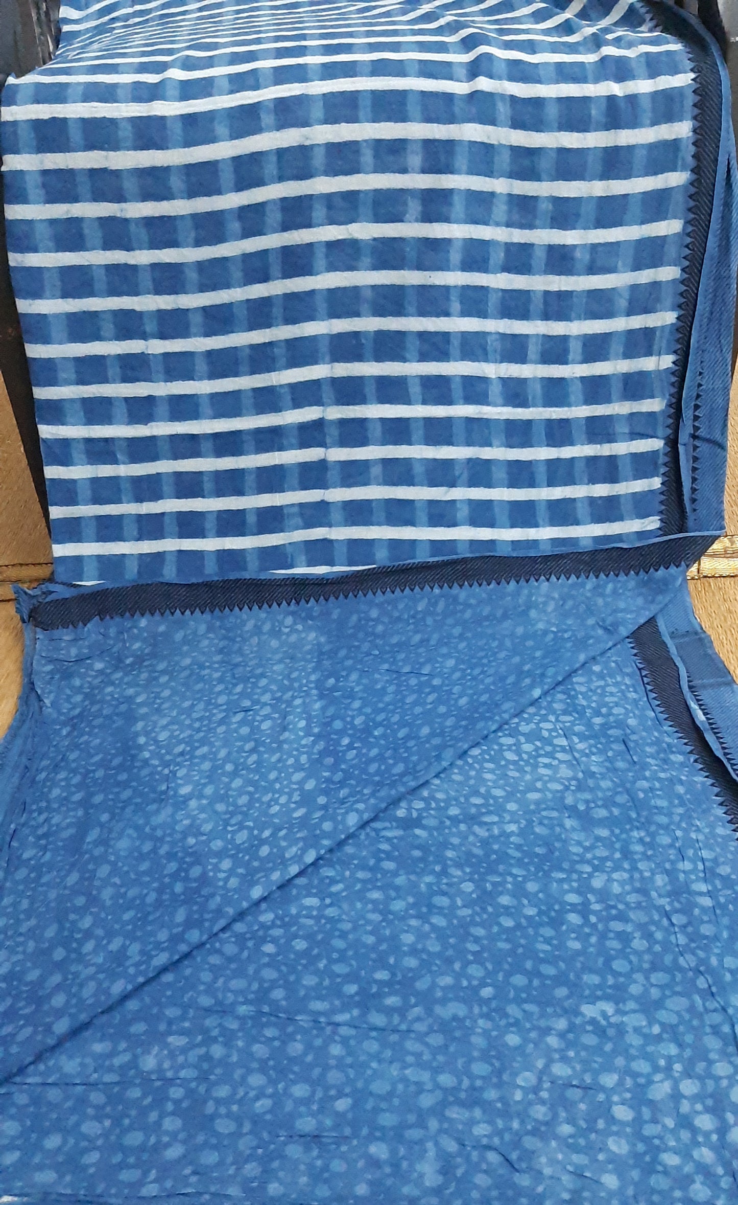 Indigo printed mangalagiri saree (IND-57)