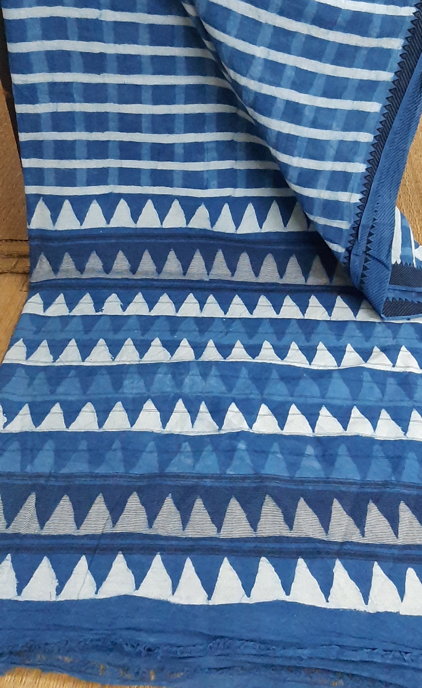 Indigo printed mangalagiri saree (IND-57)