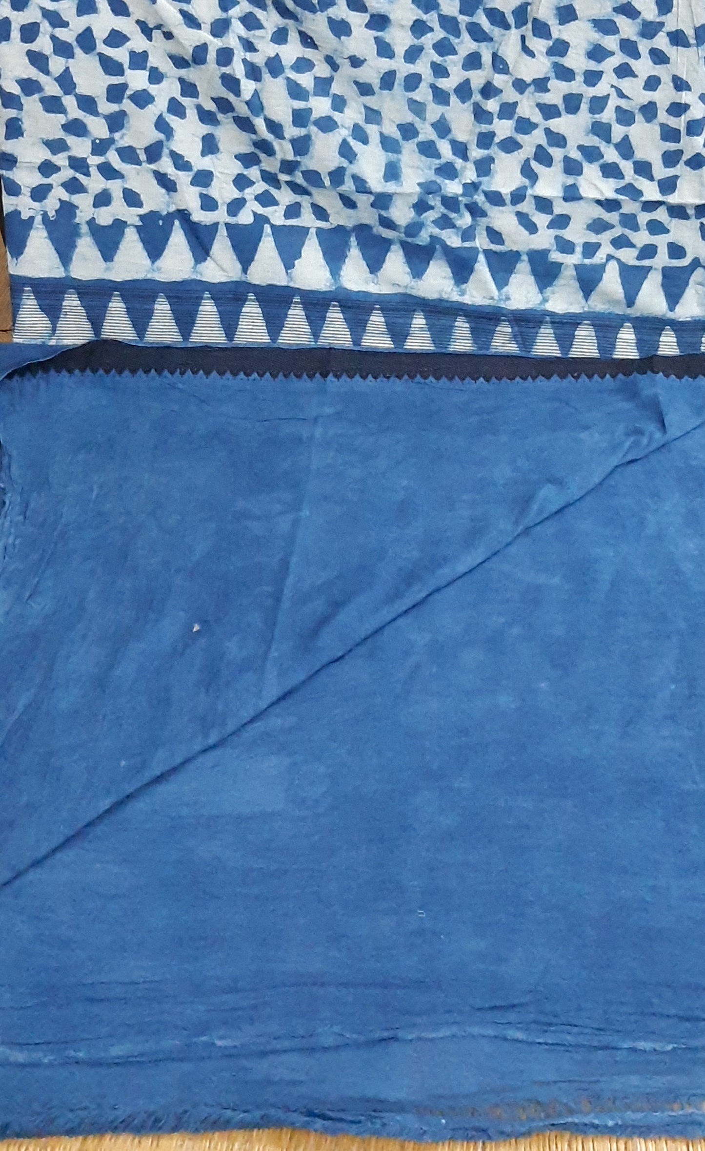 Indigo printed south cotton saree (IND-61)