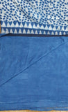 Indigo printed south cotton saree (IND-61)