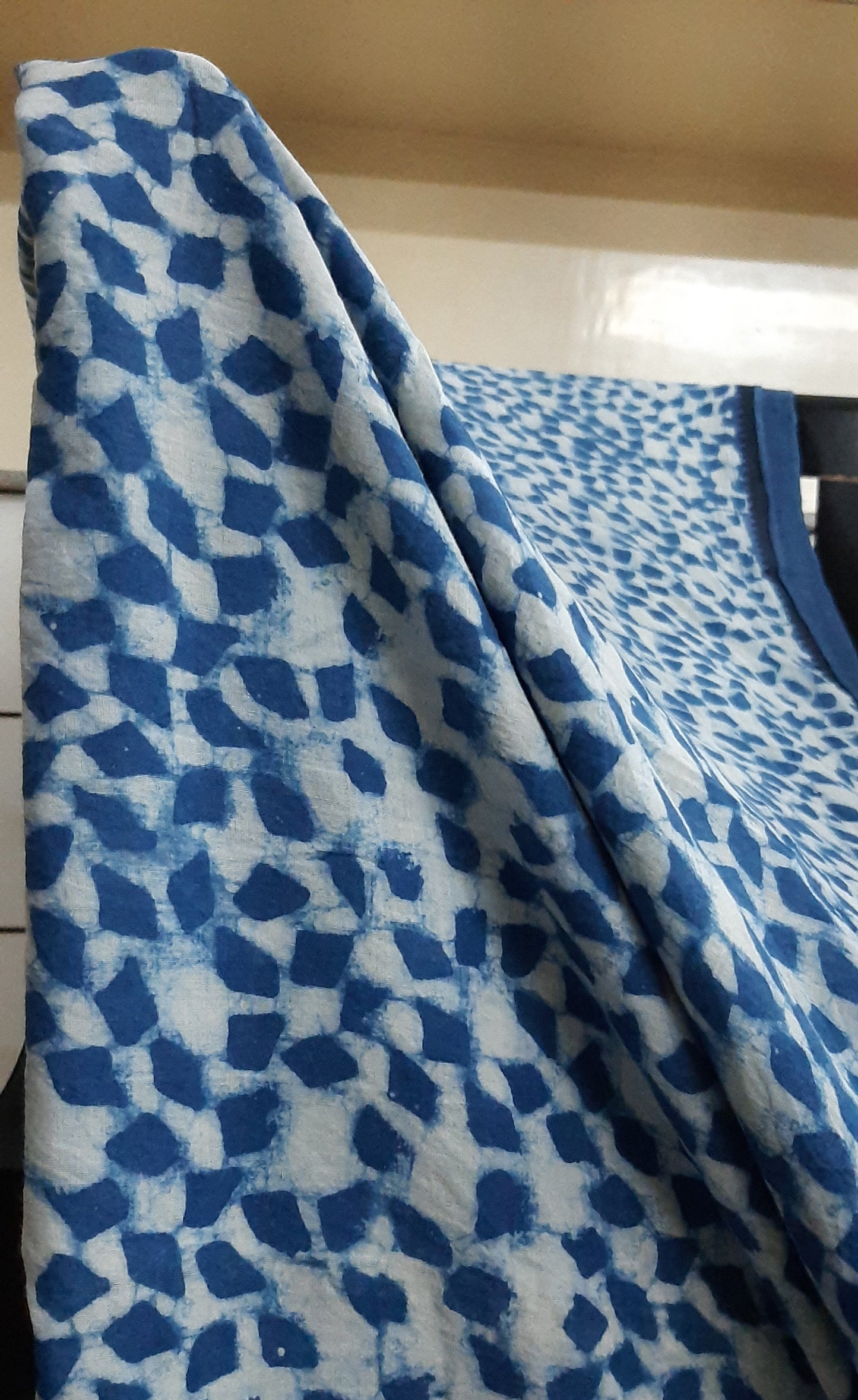 Indigo printed south cotton saree (IND-61)